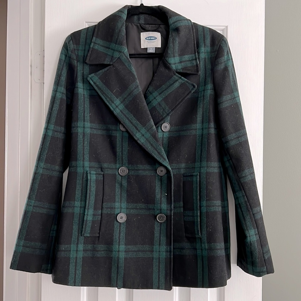 Old Navy Green and Black Peacoat